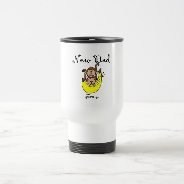 Dad of Twins Boy and Girl Tshirts and Gifts Travel Mug (Center)