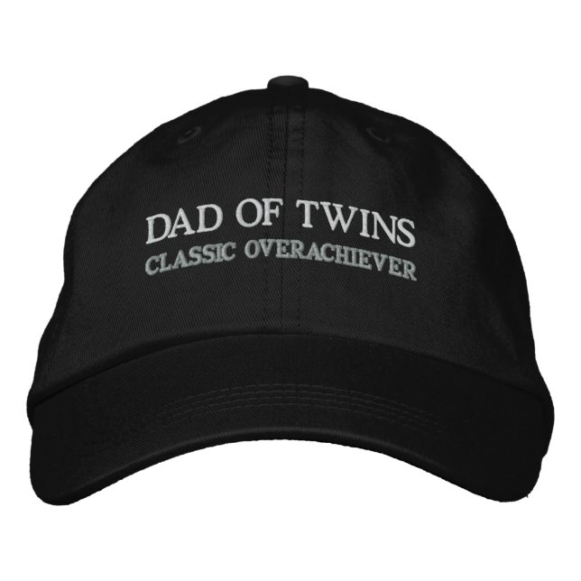 DAD OF TWINS EMBROIDERED BASEBALL CAP (Front)