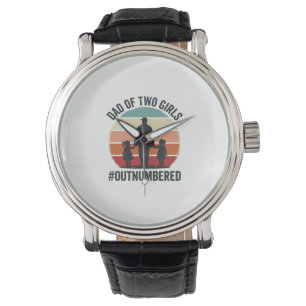 Dad of Two Girls Outnumbered Vintage Family Shirt_ Watch