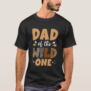 Dad Of Wild One Jungle 1st Birthday Party Leopard T-Shirt