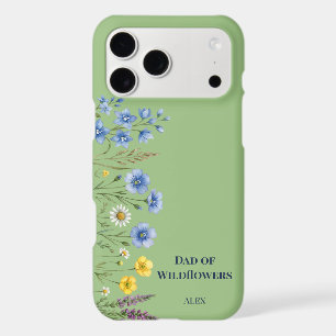 Dad of Wildflowers Floral Sage Green Custom Name iPhone 17 Pro Max Case