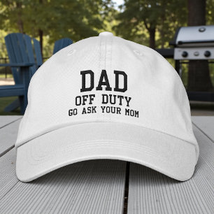 Dad Off Duty Simple Modern Typography Custom Embroidered Baseball Cap