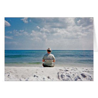dad on beach cards