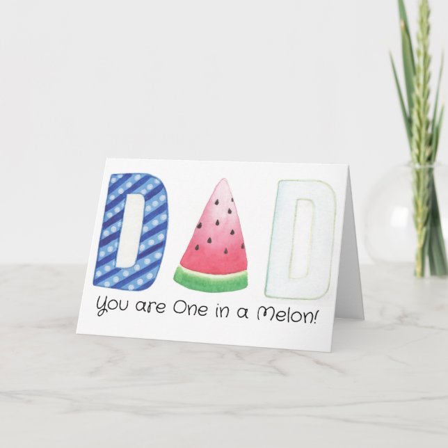 Dad One In a Melon Thank You Card (Front)