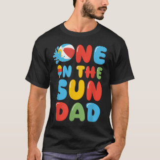 Dad One In The Sun 1St Birthday Pool Party Beach T-Shirt