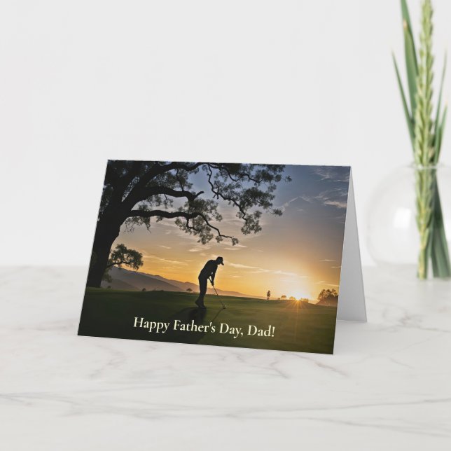 Dad or Father Happy Fathers Day with Golf Theme Card (Front)
