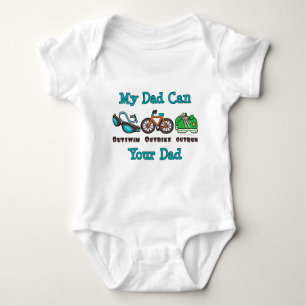 Dad Outswim Outbike Outrun Triathlon Baby Bodysuit