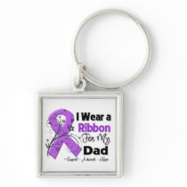 Dad - Pancreatic Cancer Ribbon Keychain