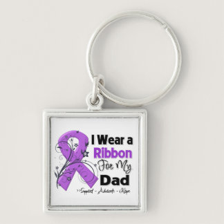 Dad - Pancreatic Cancer Ribbon Keychain