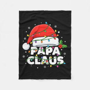 Dad Papa Claus Christmas Lights Family Matching Lo Fleece Blanket
