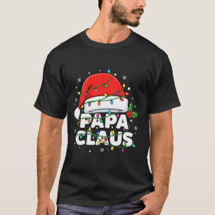 Dad Papa Claus Christmas Lights Family Matching Lo T-Shirt