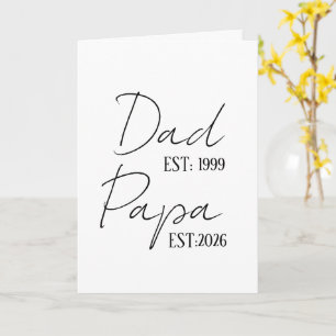 Dad & Papa EST Personalized New Grandpa Gift Card