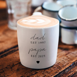 Dad & Papa EST Personalized | New Grandpa Gift Espresso Cup