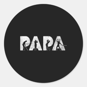 Dad Papa Golf Daddy Funny Fathers Day Gift Classic Round Sticker