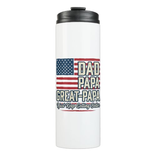 Dad Papa Great-Papa Patriotic Vintage Family Shirt Thermal Tumbler