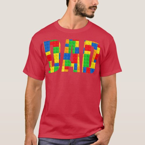 Dad Parent Brick Master Builder Building Blocks Se T_Shirt