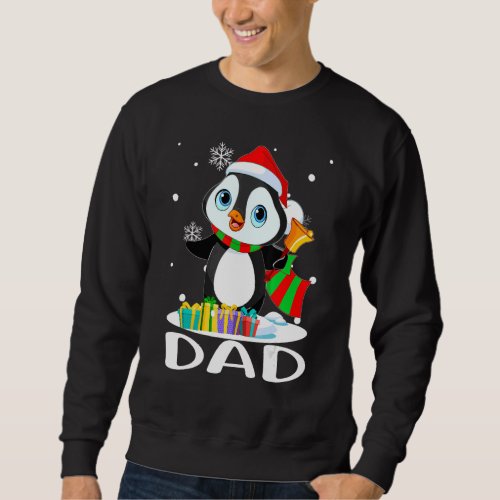 Dad Penguins Santa Hat  Christmas Matching Family Sweatshirt
