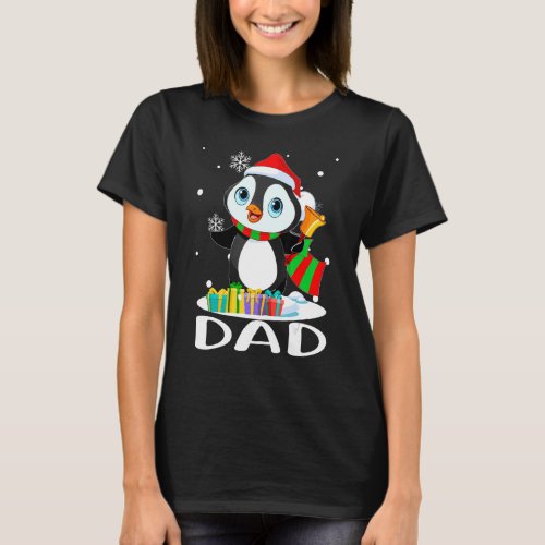 Dad Penguins Santa Hat  Christmas Matching Family T_Shirt