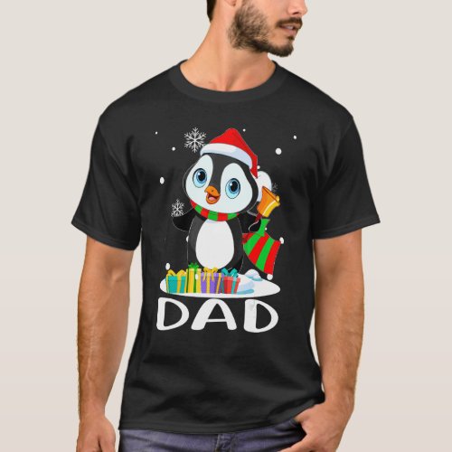 Dad Penguins Santa Hat  Christmas Matching Family T_Shirt