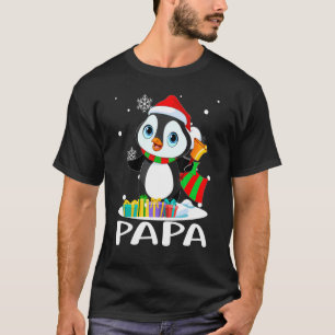 Dad Penguins Santa Hat  Christmas Matching Family T-Shirt