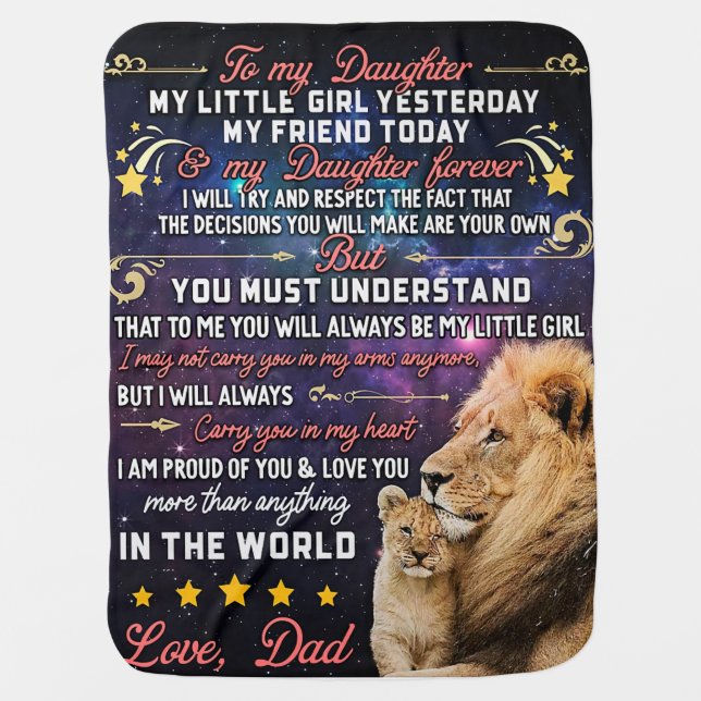 Dad - Perfect Gift For Your Daughter Baby Blanket (Front)