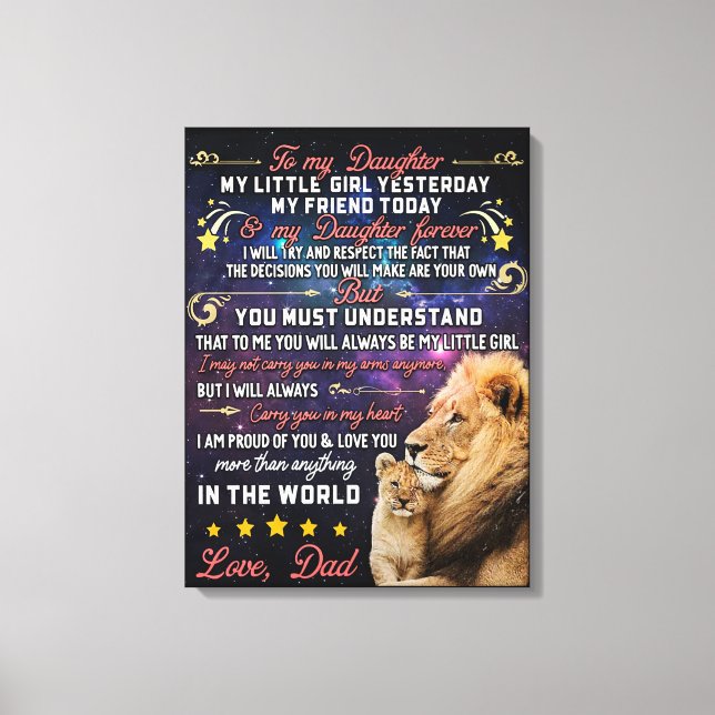 Dad - Perfect Gift For Your Daughter  Canvas Print (Front)
