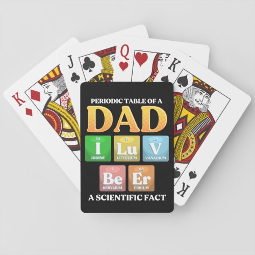 Dad Periodic Table Funny Fathers Day Saying  Poker Cards