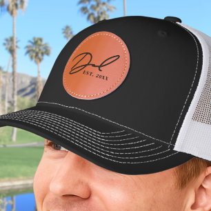 Dad Personalized Father Leather Patch Hat