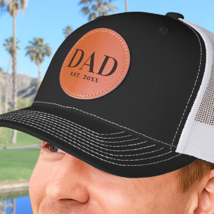 Dad Personalized Father Leather Patch Hat