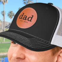 Dad Personalized Father Leather Patch Hat
