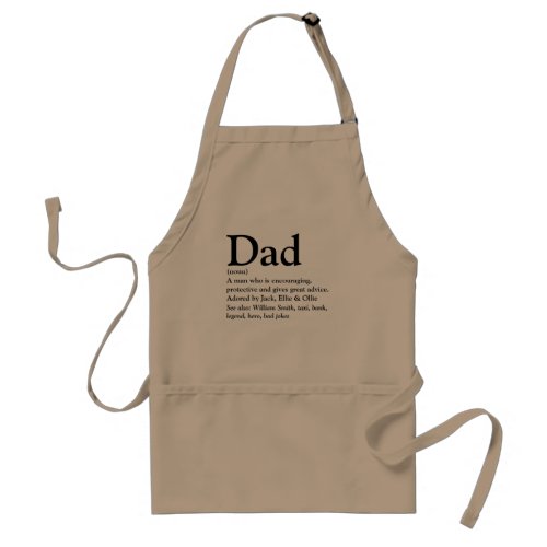 Dad Personalized Name Definition Adult Apron