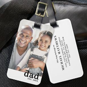 Dad Personalized Photo Luggage Tag