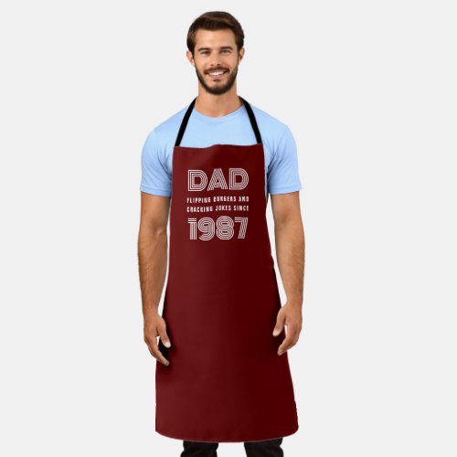 Dad Personalized Year Grill Master BBQ Red Apron