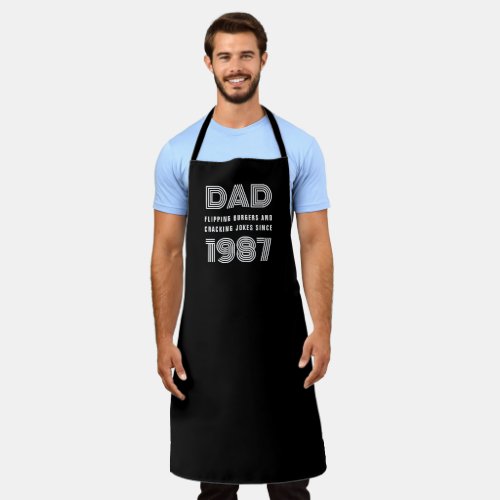 Dad Personalized Year Grill Master Black Apron