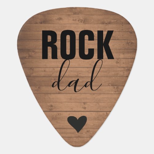 Dad photo back gift rustic wood guitar pick