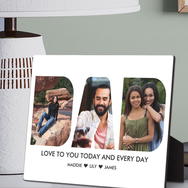 DAD Photo Collage 3 Letter Cutout Personalized Plaque (Creator Uploaded)