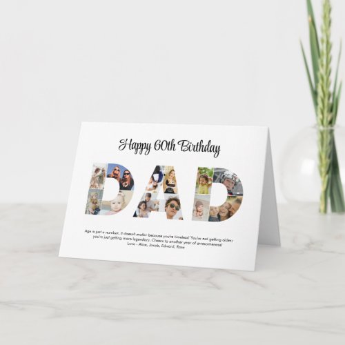 Dad Photo Collage Cutout Fathers Day Birthday Card