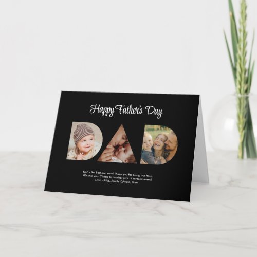 Dad Photo Collage Cutout Fathers Day Birthday Card