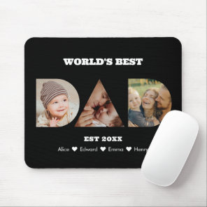Dad Photo Collage Cutout Father's Day Birthday Mouse Pad