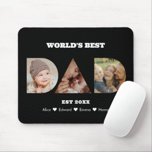 Dad Photo Collage Cutout Father's Day Birthday Mouse Pad