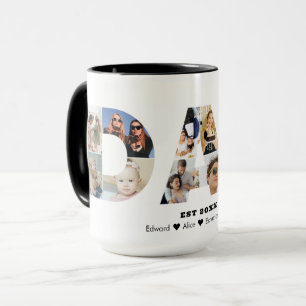 Dad Photo Collage Cutout Father's Day Birthday Mug