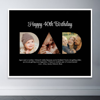 Dad Photo Collage Cutout Father's Day Birthday Poster by raindwops at Zazzle