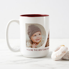 Dad Photo Collage Cutout Father's Day Birthday Two-Tone Coffee Mug