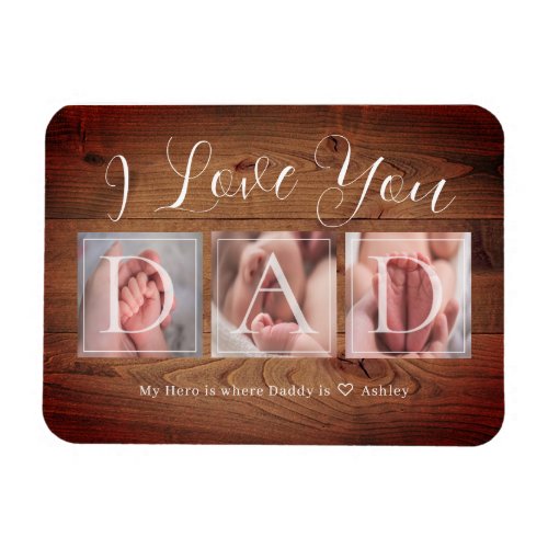 DAD Photo Collage Fathers Day Magnet
