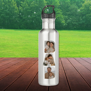 Dad Photo Collage Father's Day Stainless Steel Water Bottle