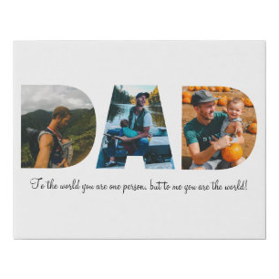 Dad Photo Collage Faux Wrapped Canvas