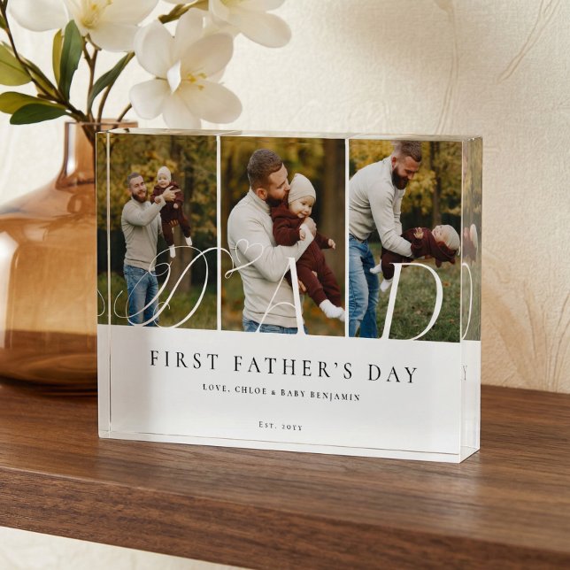 Dad Photo Collage First Father's Day Keepsake Gift (Dad Photo Collage First Father's Day Keepsake Gift)