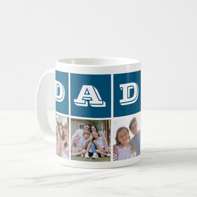 Dad Photo Collage Keepsake Coffee Mug (Front Left)