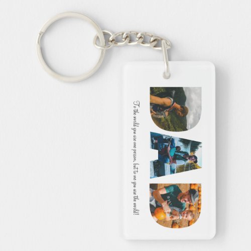 Dad Photo Collage Keychain for Fathers day