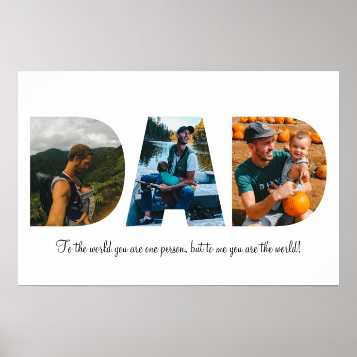 Dad Photo Collage Poster Zazzle